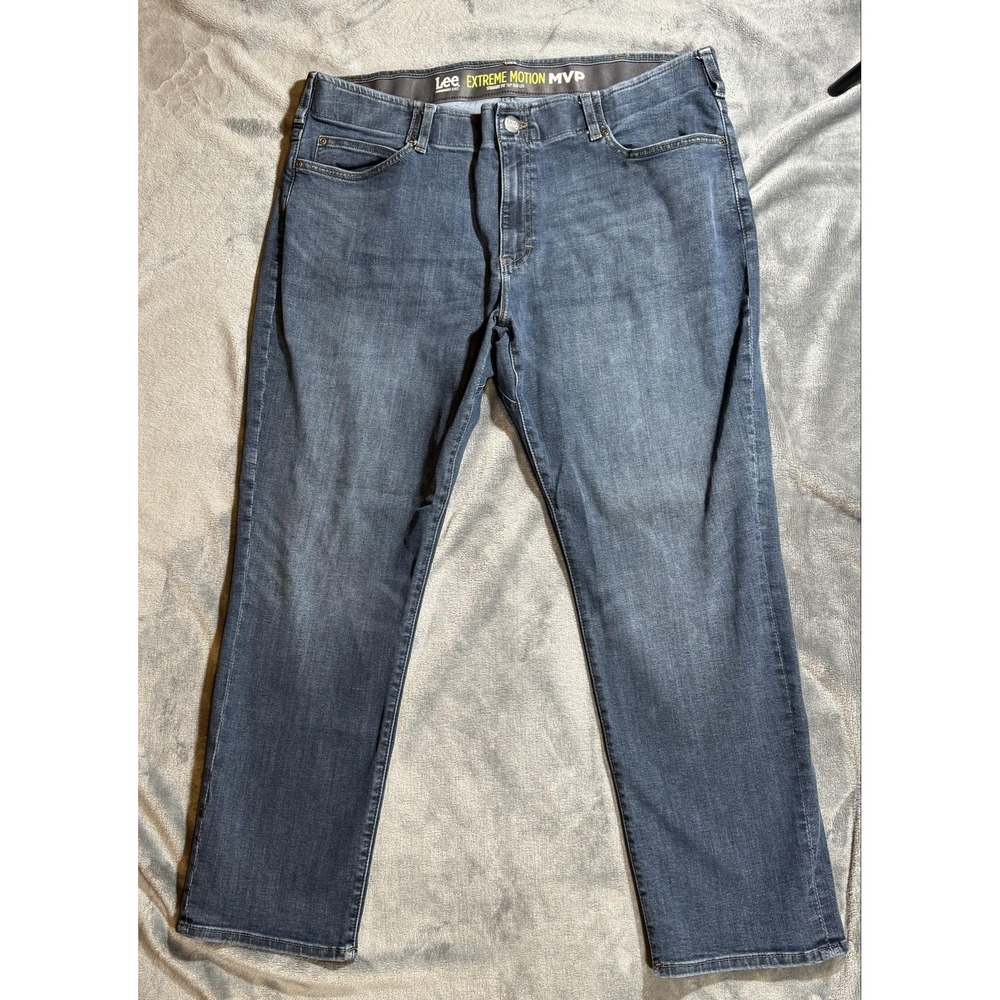 Lee Jeans Mens 40x29 Blue Extreme Motion MVP Stretch Tapered Denim Performance
